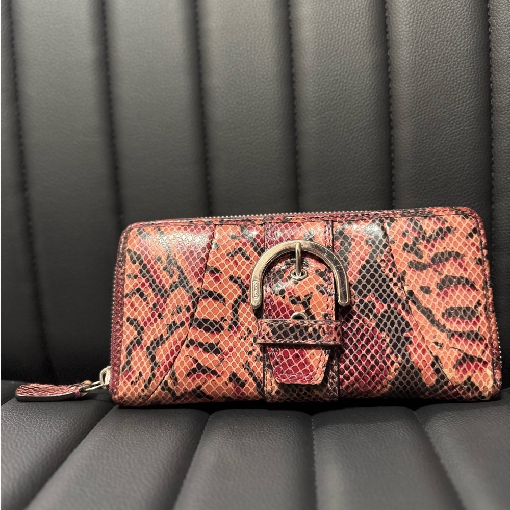 Coach Exotic Red and Black Wallet